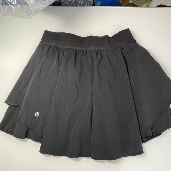 Lululemon Athletica Black Court Rival High-Rise Tennis Mini Skirt Size 6 - Picture 6 of 9